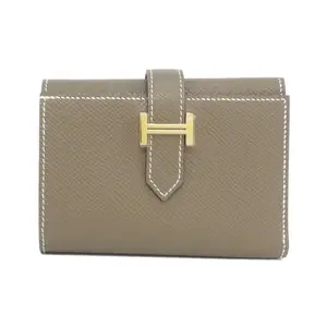 Pre-owned HERMÈS Calfskin Small Leather Goods Hermes Bearn Combine leather wallet