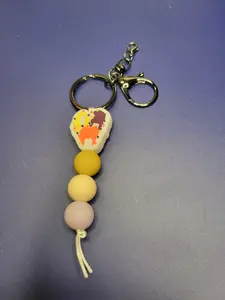 Purple & Cream Sander Sisters Silicone Keychain