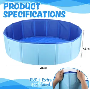 Portable Pool Foot Bath, Extra-Large 23.6" & Inflatable-Free, Collapsible Pool Foot Wash Tub, Foot Bath Basin for Pool Entry, Foot Bath for Above Ground Swimming Pool, Pool Clean Feet Accessory (Blue)