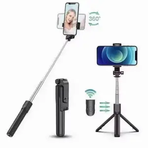 Mini Tripod  & Selfie Stick w/ Detachable Wireless Remote Extendable w/ Bluetooth Accessories Adjustable Retractable Phone Devices Android Mobile