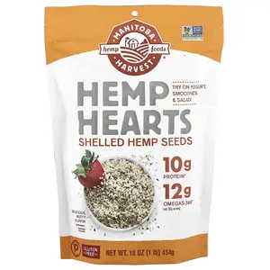 Manitoba Harvest Hemp Hearts, Shelled Hemp Seeds, Delicious Nutty Flavor, 16 oz (454 g)