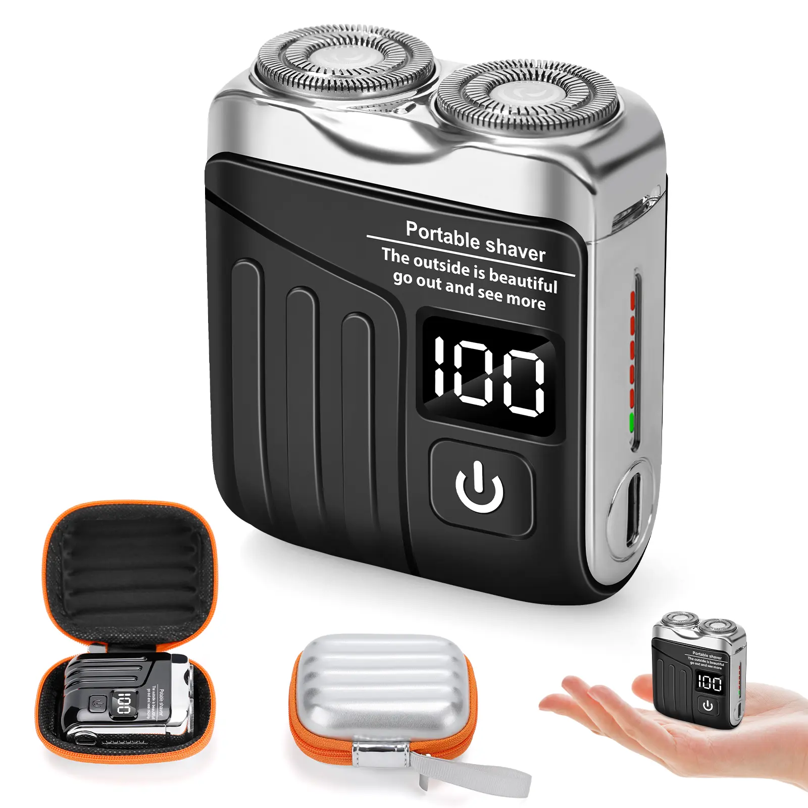 Mini Luggage-Style Electric Shaver for Men – Portable Beard Razor, USB Rechargeable & Waterproof,Gifts for Boyfriend & Father,Christmas Gift