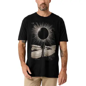 Sunset Swell Vintage Tee Spaceman Solar Eclipse Moon T-Shirt, Sci-Fi Astronomy Graphic Tee