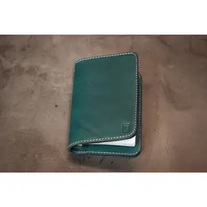 Leather Passport Wallet - Turquoise Minerva