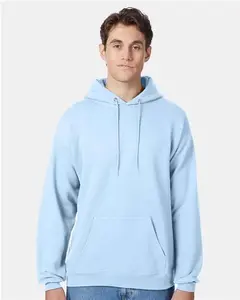 Custom Embroidered - Hanes - Unisex EcoSmart® Hooded Sweatshirt - Light Blue - P170