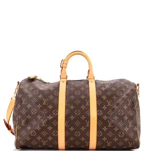 Pre-owned Louis Vuitton Canvas Coated Travel Bags Keepall Bandouliere Bag Monogram Canvas 45 by Rebag