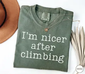 I'm Nicer After Climbing Shirt, Rock Climbing T-shirt, Bouldering Tee, Climbing Gifts, Funny Lead Climb Shirt, Gift for Rock Climber