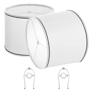 VEVOR Lamp Shade 2 Set, 11 in Topx 13 in Bottomx 10 in High (Spider Fitter), Medium Lampshade with Harp, Replacement Lamp Shade for Table Floor Lamps Pendant Lights, Light Linen with Black EdgeVEVOR Super Brand Day