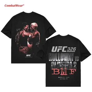 COMBATWEAR Men's Max Holloway vs. Charles Oliveira Black UFC 326 Matchup T-Shirt, UFC Fan Custom Graphic Design, Gift For UFC MMA Fans