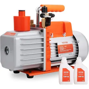 VEVOR Vacuum Pump, 6 CFM, HVAC 2 Stage Rotary Vane Vacuum Pump, for R134a R22 R410a Systems, Auto AC Vacuum Pump Kit with Oil Bottle, for Automotive Air Conditioner Maintenance Resin DegassingVEVOR Super Brand Day