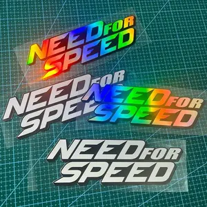 Need for Speed Theme Creative Car Sticker, Cool Laser Effect Design Vehicle External Scratches Masking Self-adhesive, Universal Decoration for Car Body Windshield