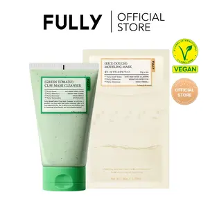 [FULLY Official Shop] Skin Relief duo (Green Tomato Clay Mask Cleanser + Rice Dough Modeling Mask) Hydration, Pore Care, Vegan, K Beauty