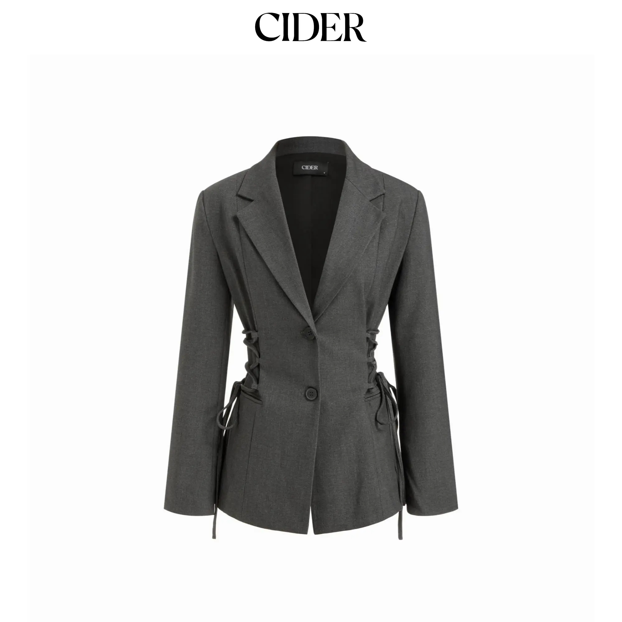 Cider Notch Collar Size Tie Button Oversized Blazer