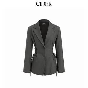 Cider Notch Collar Size Tie Button Oversized Blazer
