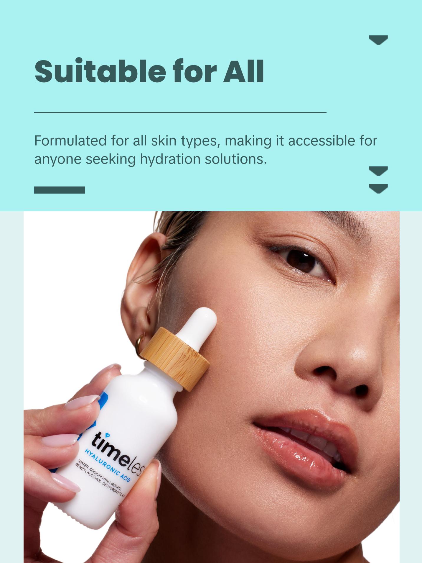 Timeless Skin Care Hyaluronic Acid 100% Pure, Hydrating Serum for Healthy, Glowing Skin (30ml)