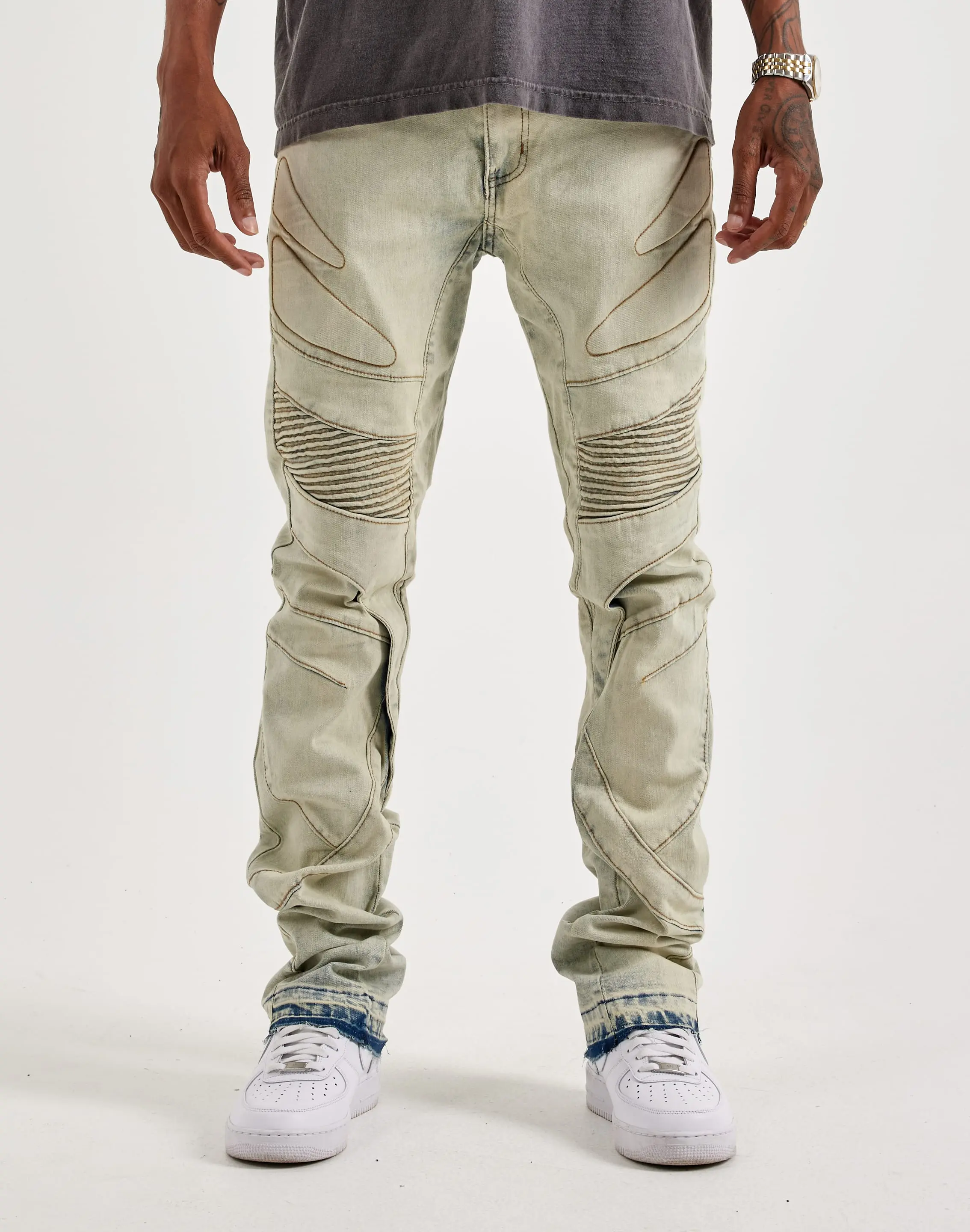 Mens WAIMEA Stacked Moto Denim Jeans