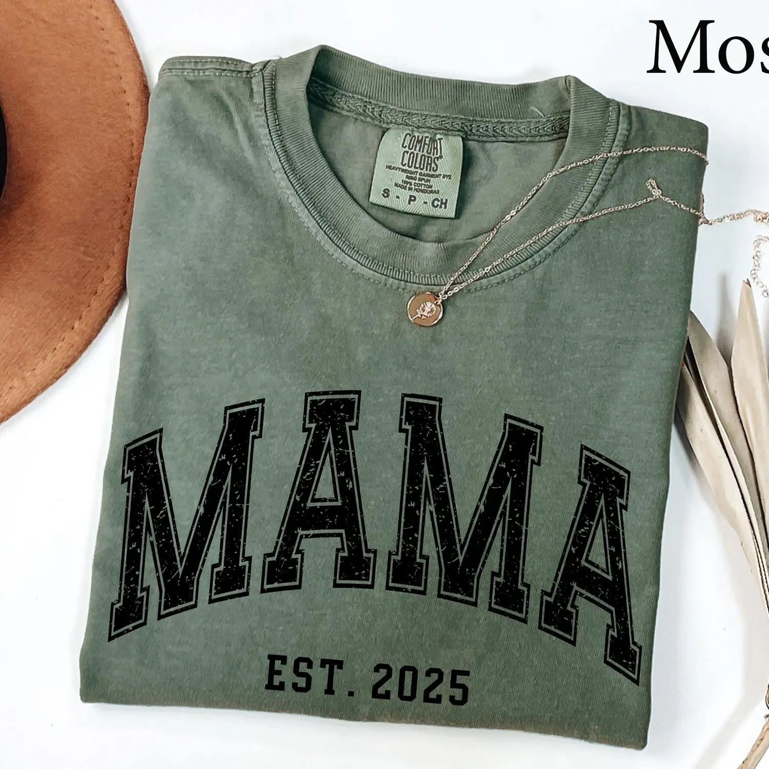Comfort Colors® Custom Mama EST Shirt, Mom Christmas Gift, Personalized Mama Shirt, Cute Mama Gift Shirt, Mama EST Shirt, Mothers day Gift F9