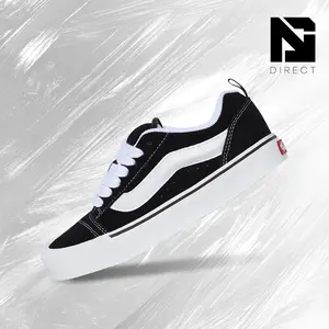 Vans Knu Skool Black White – Men's Lifestyle Sneakers – shoes for man-Vintage-Spring & Summer-Inspired Running Shoes, Shock-Absorbing Comfort, Gym to Streetwear Casual Wear-back to school–VN0009QC6BT