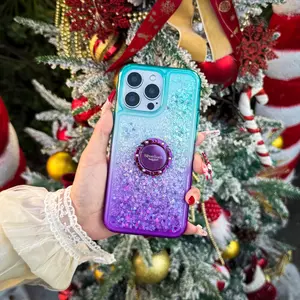 XYZ for iPhone 15/16/17 Mini/Plus/Pro/Max Case with Ring Stand, for Galaxy S22 23 24 25 26 Women Girls Bling Holographic Sparkle Glitter Cute Cover, Diamond Ring Protective for iPhone  13/14/15/Mini/Plus/Pro/Max Case  - Purple