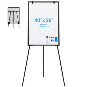 36" x 24" Portable Magnetic Whiteboard with Adjustable Tripod Easel Stand, Double-Sided Dry Erase Board with Markers, Magnets & Eraser, Height Adjustable Flip Chart Easel for School, Classroom, Home Office & Presentation
