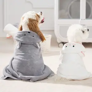 Hot Sale Super Absorbent Pet Drying Coat Bath Robe Dog Bathrobe for Dogs with Hoods Pet Towel