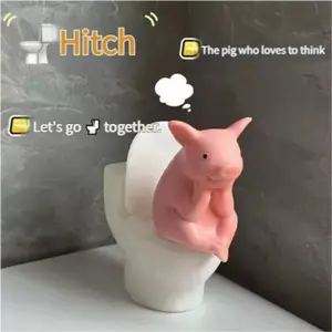 Funny Pig Toilet Paper Holder, Creative Bathroom Decor, Desk Home Prank Toy, Valentine's Day Gift for Boyfriend, Best Surprise Choice!