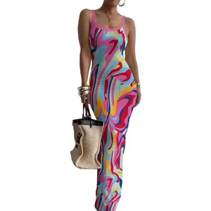 Women Summer Long Dress Casual Slip Sexy Slim Sleeveless Bodycon Maxi Dresses for Women 2024