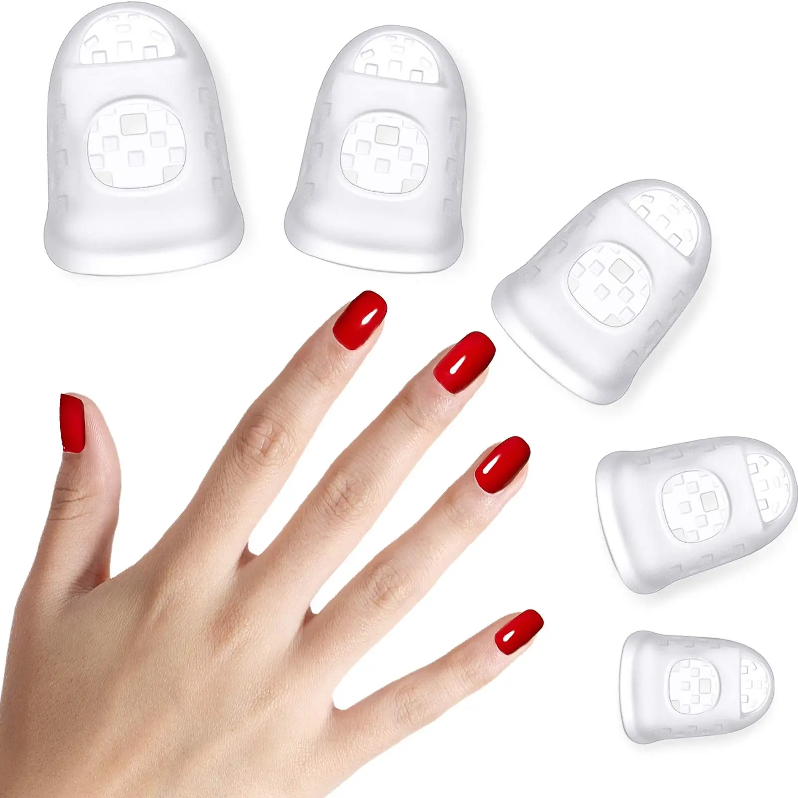 20pc Durable Tear-Resistant Silicone Guitar Fingertip Protectors - Anti-slip Finger Guards, Multi-size Unisex Sewing Tool for Stringed Instrument Practice (Guitar, Mandolin, Bass)