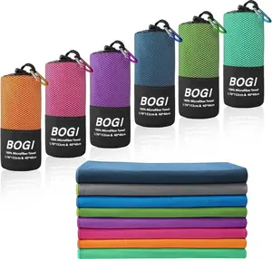 BOGI Microfiber Travel Sports Towel-Quick Dry, Soft Lightweight, Absorbent, Compact Towel for Camping Gym Beach Bath Yoga Swimming Backpacking (M:40''X20''-Purple)
