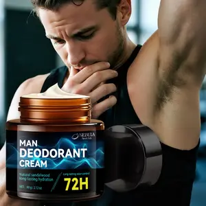 Men's Fresh Deodorant Cream, Natural Deodorant, Long-Lasting Cooling Effect, Soothes Skin Discomfort, Deep Odor Removal, Gentle Texture, Suitable for Sensitive Skin