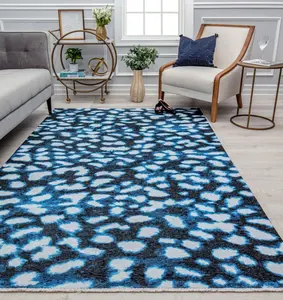 Isaac Mizrahi RA31917 7 ft. 10 in. x 10 ft. Serafina EO35A Soft Spot Geometric Contemporary Blue Area Rug