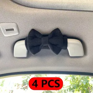 4Pcs Car Roof Handle Cover Cute Curved Anti-Slip Interior Door Pull Glove Protector