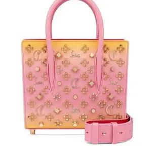 Pre-owned christian louboutin leather Tote Bags Paloma Mini Pink Tote Bag with Embellishments and Detachable Strap