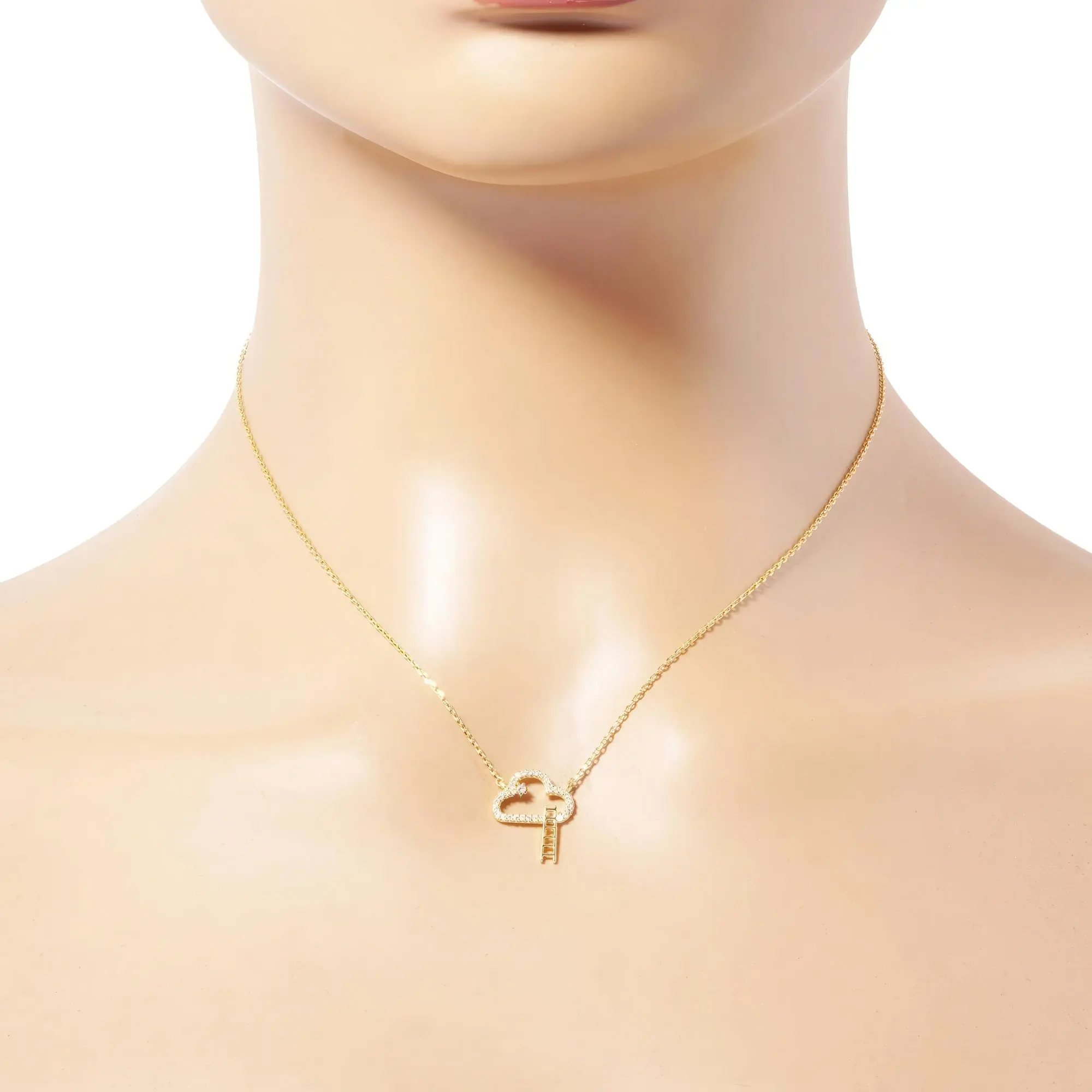 Elegant Gold Aesthetic Cloud Necklace for Women, Whimsical Gold-Dipped Pendant, Celestial Charm Jewelry, Casual, Bubble Cloud Necklaces, Chain And Charm Decorations Necklaces