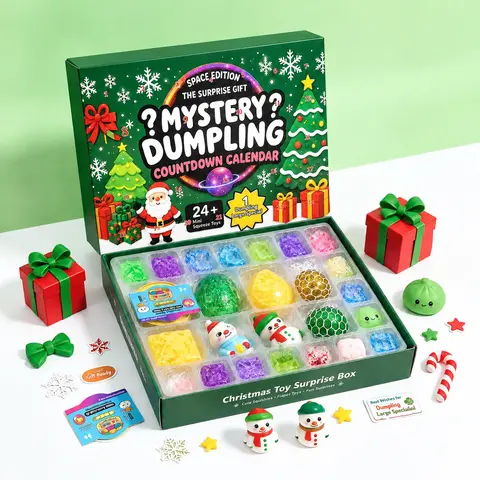 Christmas Squishy Advent Calendar 2026, 24 & 25 Piece Surprise Squishy Toys Countdown Calendar, Holiday Mystery Gift Box for Kids & Girls