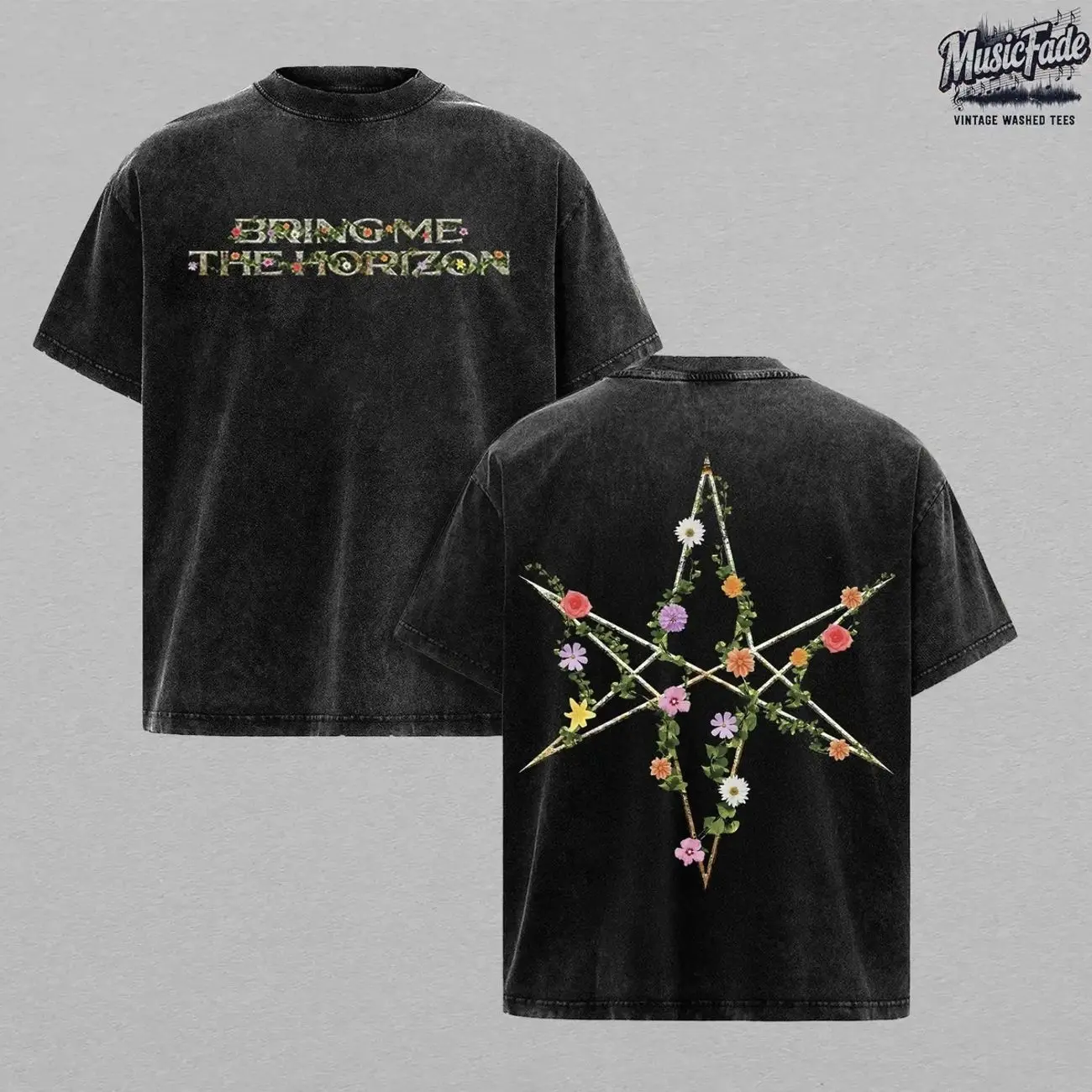 [Collection] Bring Me The Horizon Merch Ascension Program 2 Tour 2026 Graphic Washed T-Shirt Oversized, BMTH Retro Rock Heavy Metal Shirt, Unisex Streetwear Casual Tee Fan Gift ZTU