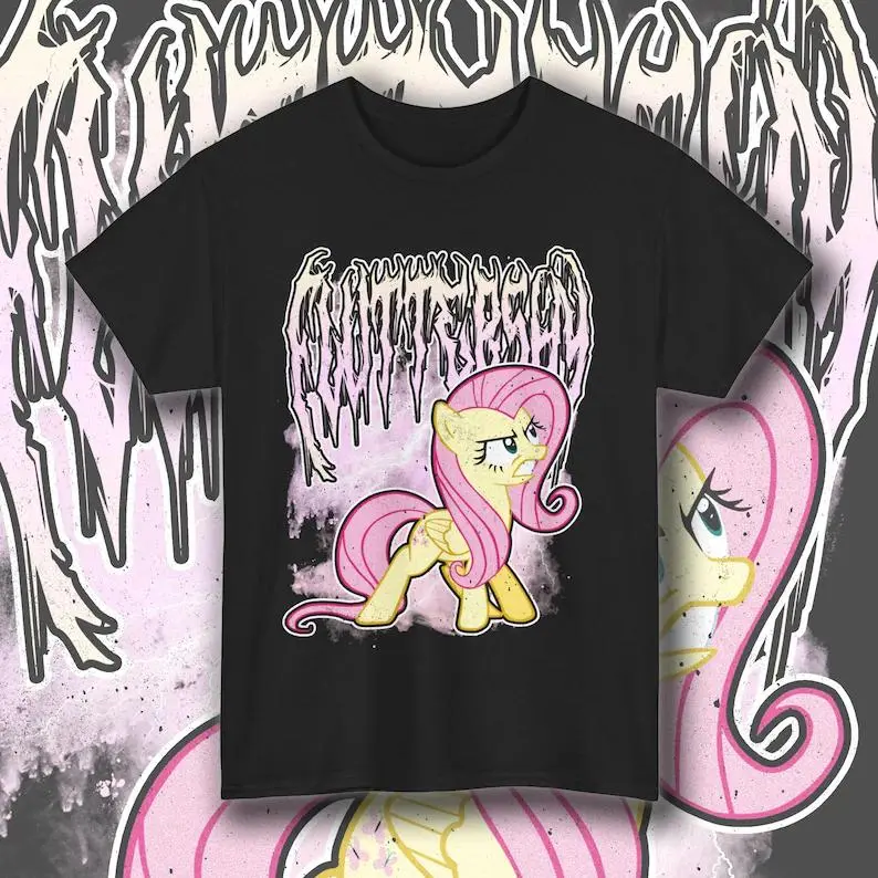 Unisex Fluttershy My Little Pony Shirt, Goth Punk Tee Death Metal, Unisex T-Shirt All Sizes Womenswear Crewneck