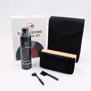 LP Record Cleaning Kit, Anti Static Vinyl Record Cleaner, Includes Brush, Round Headed Stylus Brush, Cleaning Spray, Carbon Fiber Brush