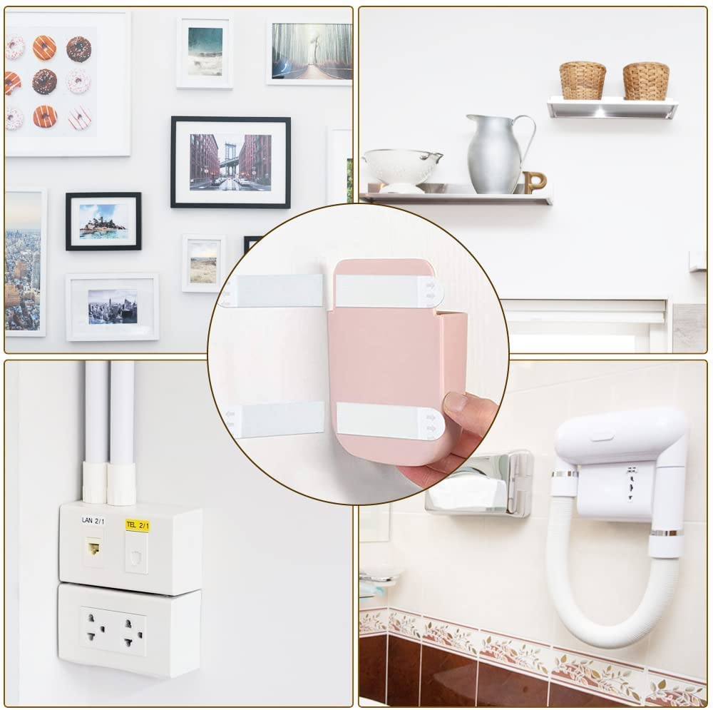 Double-sided Wall-mounted Adhesive Tape 12 Pairs Heavy Duty Velcro Strips for Damage-free Frame Hanging Home Decor Essentials for Christmas Halloween Acoustic Wood Slat Wall Panels Black Antique White Glazed Ceramic Tiles Decorative PVC 3D Wall Panels