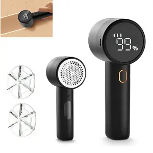 Electric Lint Remover, Portable Rechargeable Household Fabric Shaver with 2 Replaceable 6-Leaf Blades, 3-Speed Sweater Shaver for Fast Lint Removal, Handhled Lint Removal Clothing Shaver for Sweaters, Blankets, Sheets, Socks, Coats