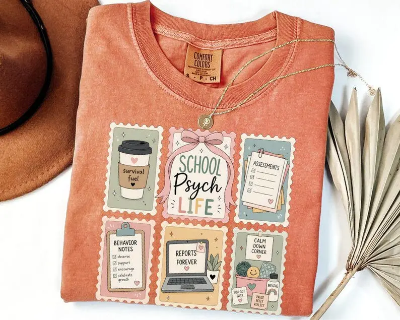 Comfort Colors School Psychologist Shirt, Back to School Mental Health T-Shirt, School Psych Gift, Educational Staff Apparel, Psychologist Gift for Women