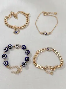 Evil Eye Design Bracelet Set, Fashion Jewelry for Party, Daily Clothing Decor, Trendy All-match & Exquisite Jewelry for Birthday Gift, Trendy Stack Bangle, Bangles Set