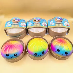 Simulated bun squishy toy with slow rebound, creative cartoon stress-relief gadget, popular online decoration item model collection gift toy holiday party giant