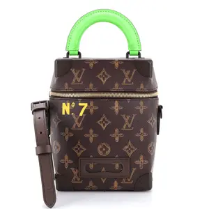 Pre-owned Louis Vuitton material Messenger Bags Vertical Box Trunk Bag No.7 Trunk L'Oeil Vintage Monogram Canvas by Rebag