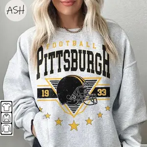 Vintage 90s Style Pittsburgh Football Sweatshirt, Trendy Pittsburgh  Football Fan Gift, Pittsburgh Game Day Shirt, #SSteelerr merch, Fans Gift
