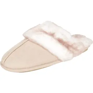 Jessica Simpson Women'S Comfy Faux Fur House Slipper Scuff Memory Foam Slip-On Anti-Skid Sole Jessica Simpson