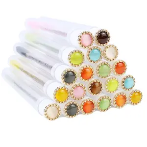 CatE-Gold-MlX 20pcs Mascara Wands Tube Reusable Lash Spoolies Pearl Gold Tube Eyelash Brush Tubes Spoolies Lash Extension Brushes Applicators Makeup Tools