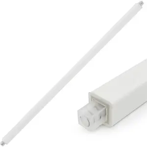Replacement Rod 24 Inches Adjustable Spring End Wall Mount Replacement Towel Bar For Ceramic Holder, Bathroom, Kitchen (White)