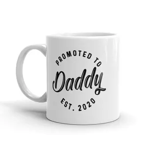 Promoted to Daddy 2020 Coffee Mug Fathers Day Ceramic Cup - 11oz Funny Coffee Mugs Ceramic Printed Drinkware Cup