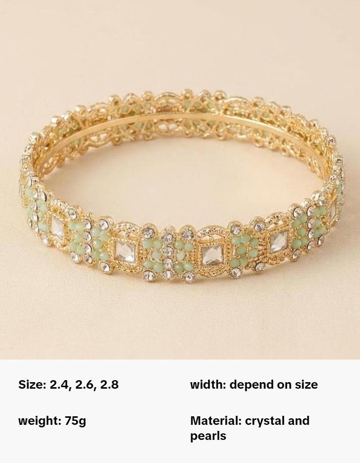 The Mirror Metal Bangles 4-Piece Set for Party Wear and Wedding Wear DesiJewelry PakistaniJewelry simple style jewelry